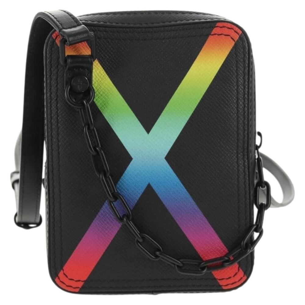 Louis Vuitton Taiga Rainbow Danube Shoulder Bag Black